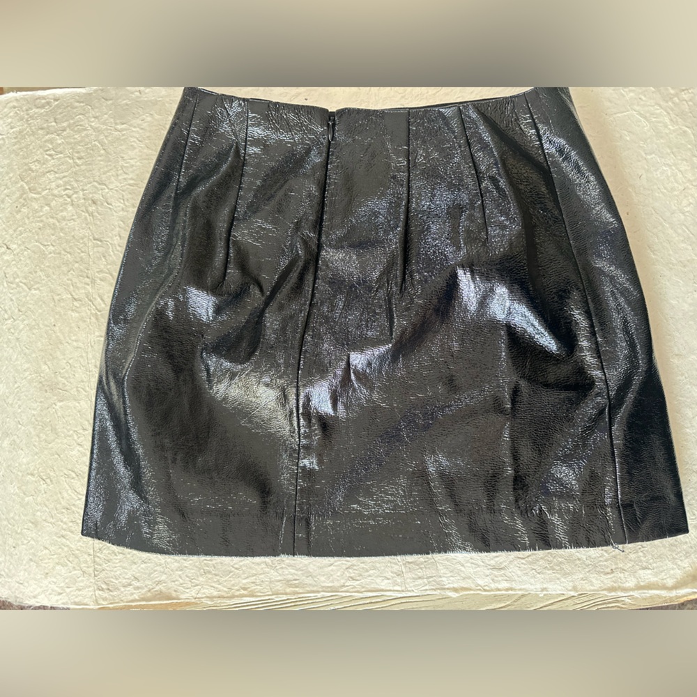 EXPRESS Black Vegan Leather Mini Skirt